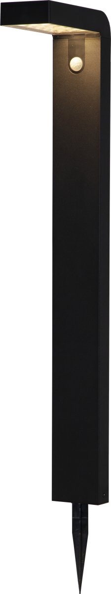 Vici Noir lampe solaire De Star Trading - Elle se recharge grâce à des cellules solaires pendant la journée et s'allume automatiquement le soir et la nuit lorsqu'un mouvement est détecté.