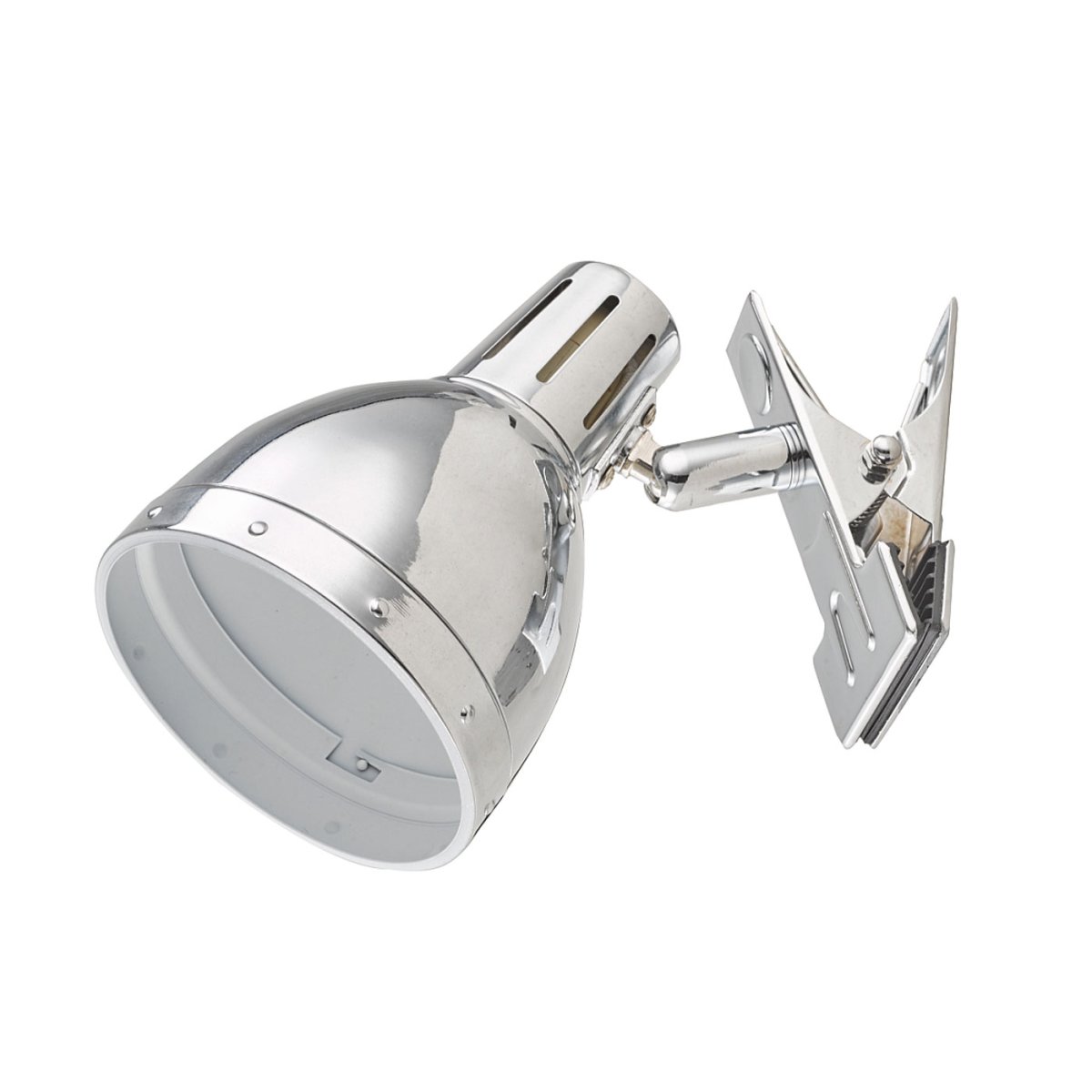 Klämma Chrome lampe à pince De Oriva - Livré avec un câble transparent de 170 cm de long et un interrupteur d'alimentation.