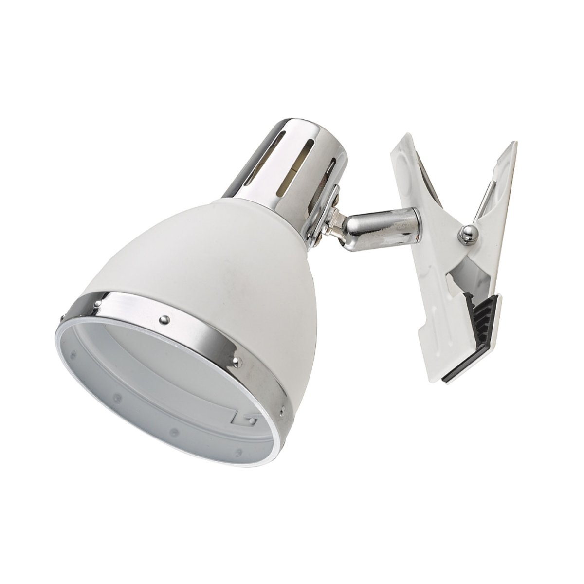 Klämma Blanc lampe à pince De Oriva - Livré avec un câble transparent de 170 cm de long et un interrupteur d'alimentation.