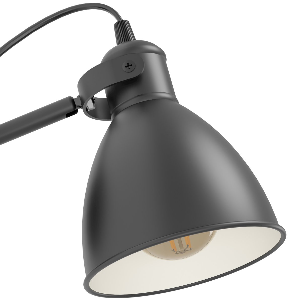 Priddy 22cm Noir applique murale De Eglo - L'applique murale Priddy est une lampe &eacute;l&eacute;gante en m&eacute;tal noir au design industriel classique.