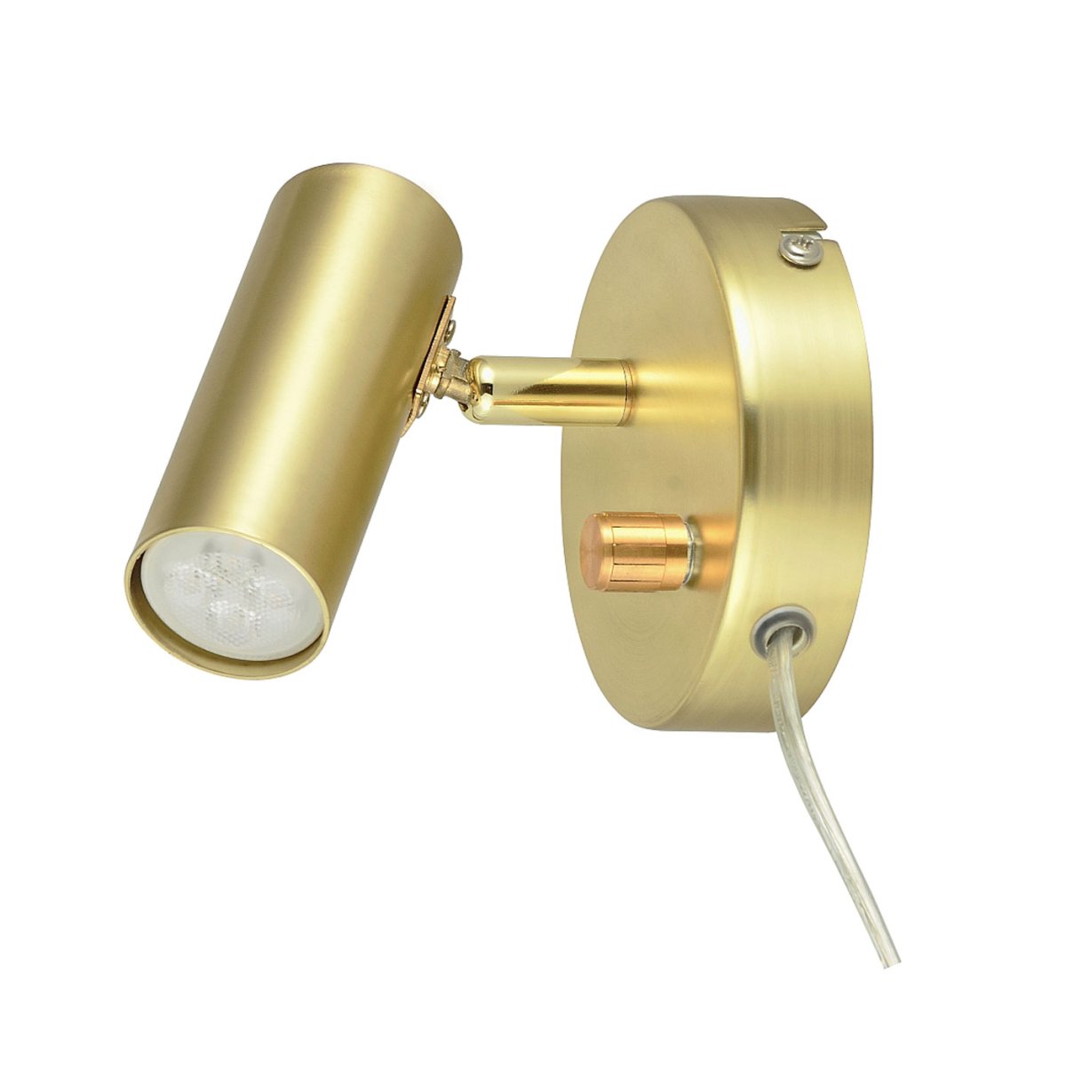 Mini Laiton brossé lampe de lecture De Oriva - La mini applique murale en métal avec une finition en laiton brossé est parfaite comme lampe de chevet.