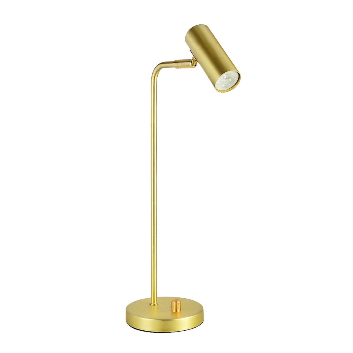 Mini 43cm Laiton brossé lampe de bureau De Oriva - Le projecteur mobile le rend id&eacute;al pour les bureaux ou les tables de chevet o&ugrave; un &eacute;clairage r&eacute;glable est n&eacute;cessaire.