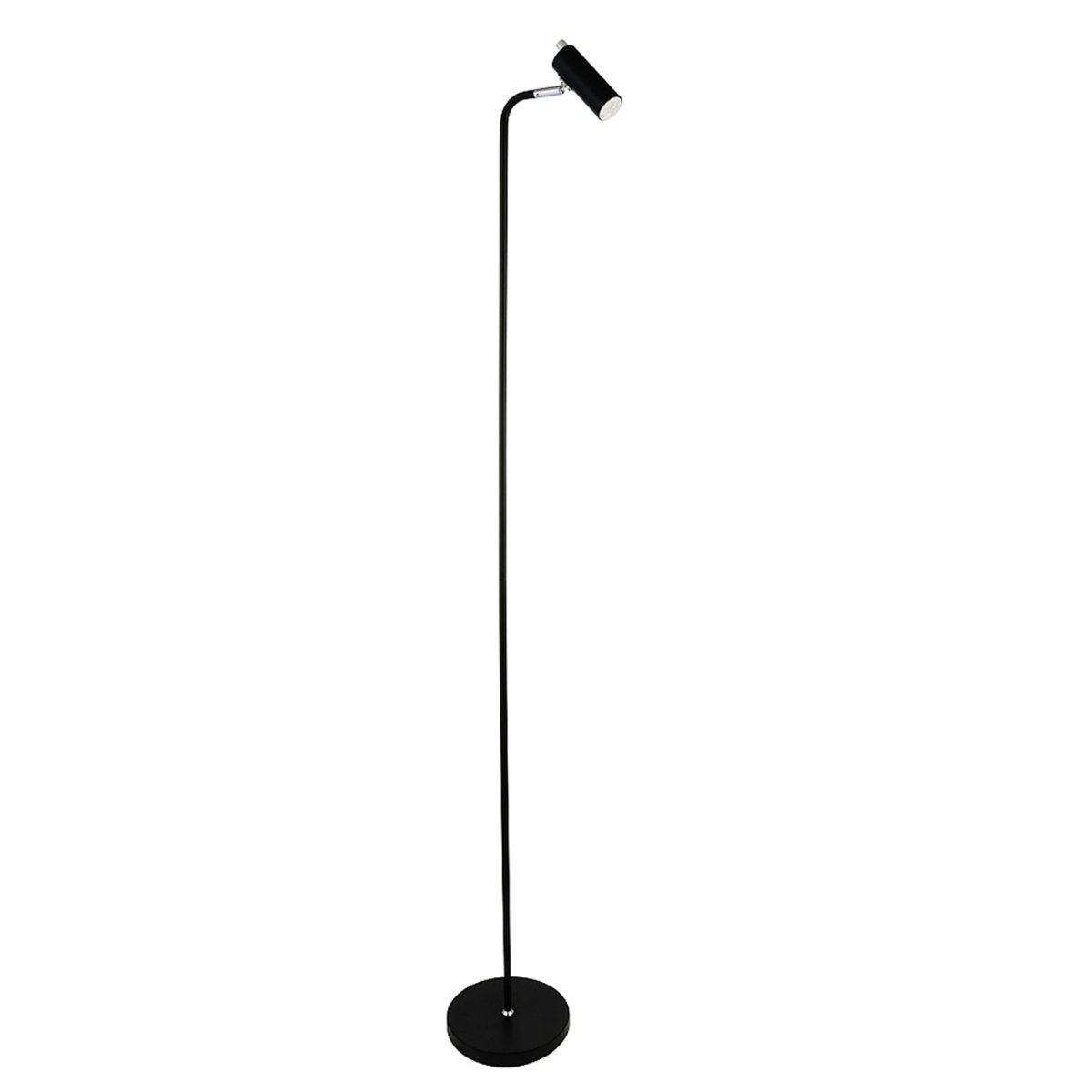 Mini Noir lampadaire De Oriva - Le mini lampadaire est en métal noir et dispose d'un spot mobile pour un éclairage optimal.