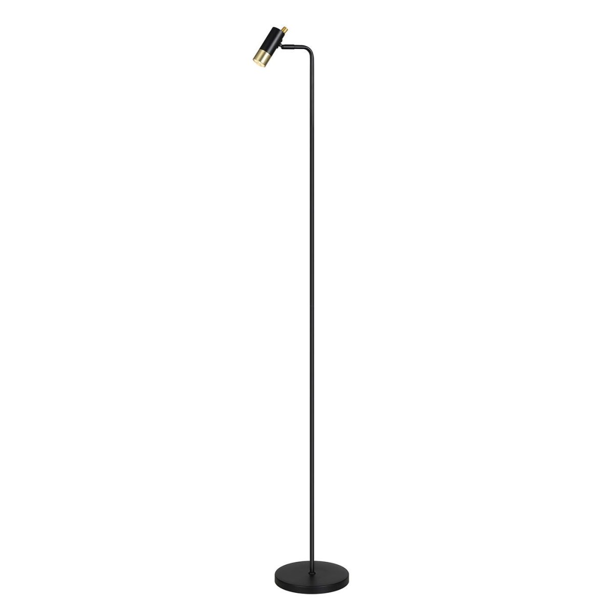 Mini L'or noir lampadaire De Oriva - Le mini lampadaire est fabriqué en métal noir avec des détails dorés, créant un design élégant.