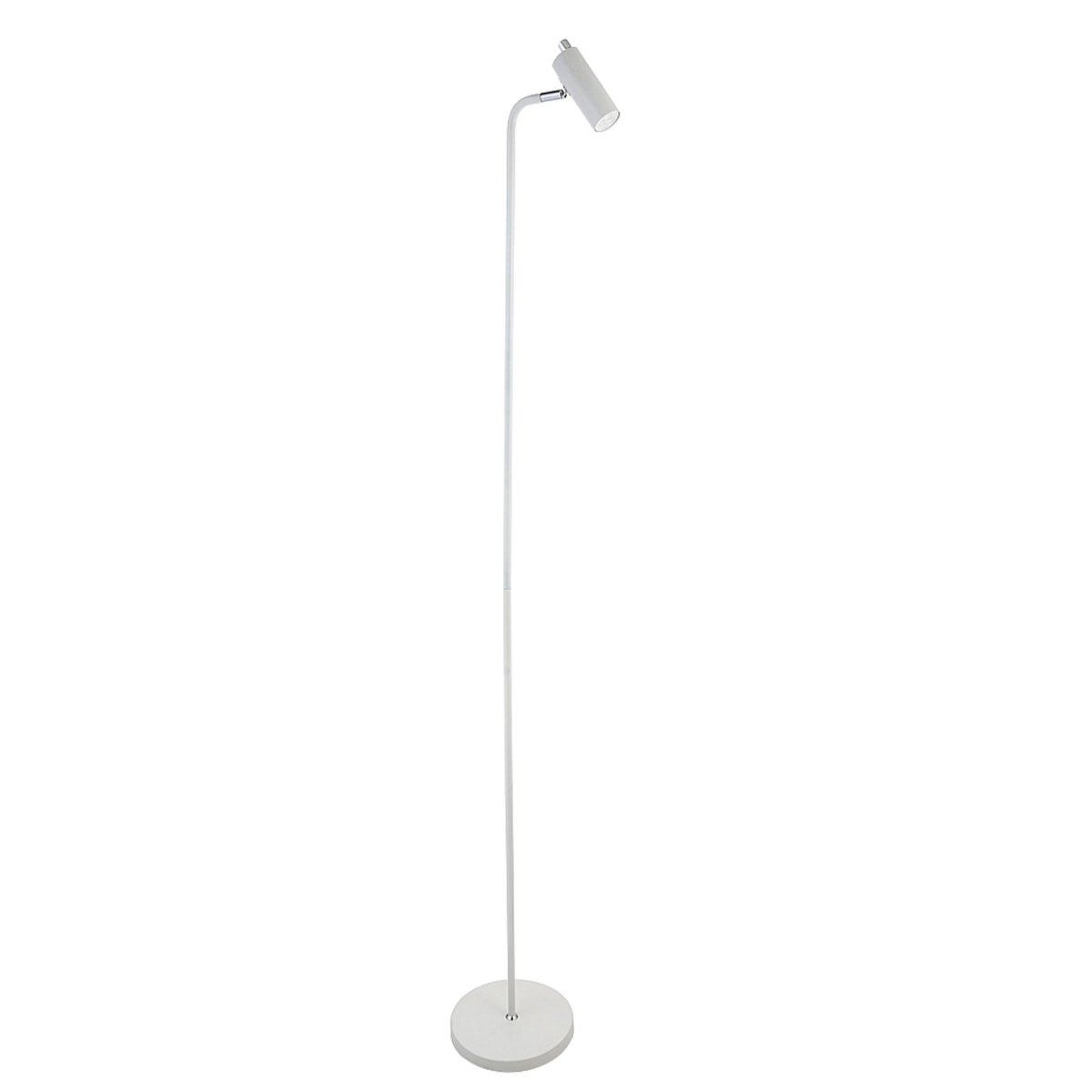 Mini Blanc lampadaire De Oriva - Le mini lampadaire est fabriqué en métal blanc et dispose d'un spot mobile pour un éclairage optimal.