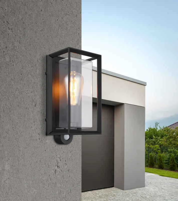 Logana Noir lampe d’extérieur De Globo Lighting - Med sin rektangul&auml;ra design och unika ljusspridning kombinerar den stil och funktion.