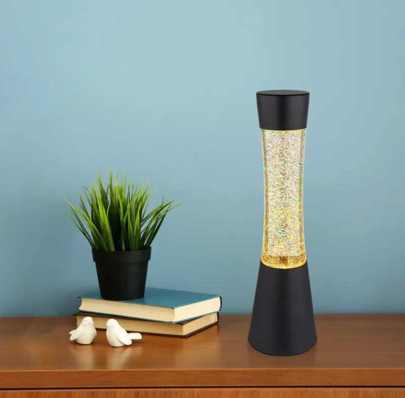 Sparkle Noir lampe pour enfant De Globo Lighting - Den mattsvarta designen i aluminium ramar in den klara glassk&auml;rmen, som sprider ljuset mjukt och skapar en behaglig atmosf&auml;r.