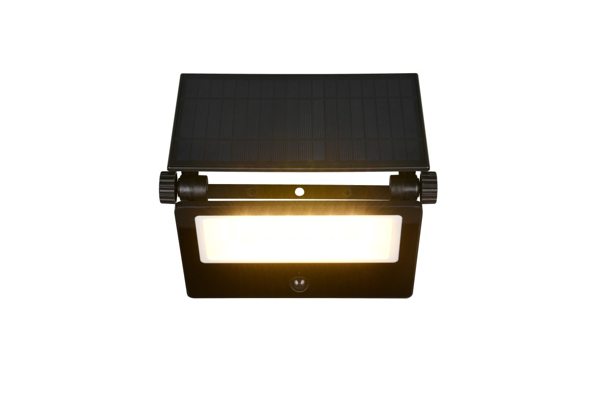 Moura 15cm Noir lampe d’extérieur De Trio Lighting - Equipé d'un détecteur de mouvement et d'une fonction tactile pratique pour allumer et éteindre, la lumière s'active lorsque vous en avez besoin.