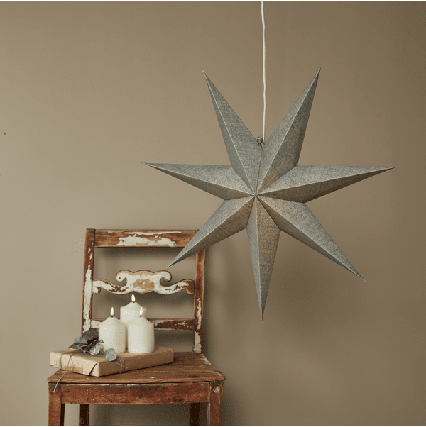 Cotton Ø60 Vert De Star Trading - Cette étoile de l'Avent moderne est idéale pour décorer une fenêtre ou être posée contre un mur.