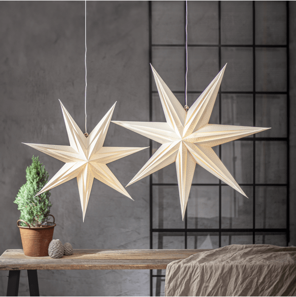 Holly Ø75 Blanc De Star Trading - Cette &eacute;toile cr&eacute;e une ambiance festive et son joli motif perl&eacute; diffuse une douce lumi&egrave;re.