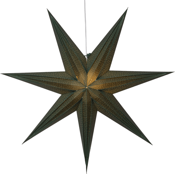 Holly Ø75 Vert De Star Trading - Cette &eacute;toile cr&eacute;e une ambiance festive et son joli motif perl&eacute; diffuse une douce lumi&egrave;re.