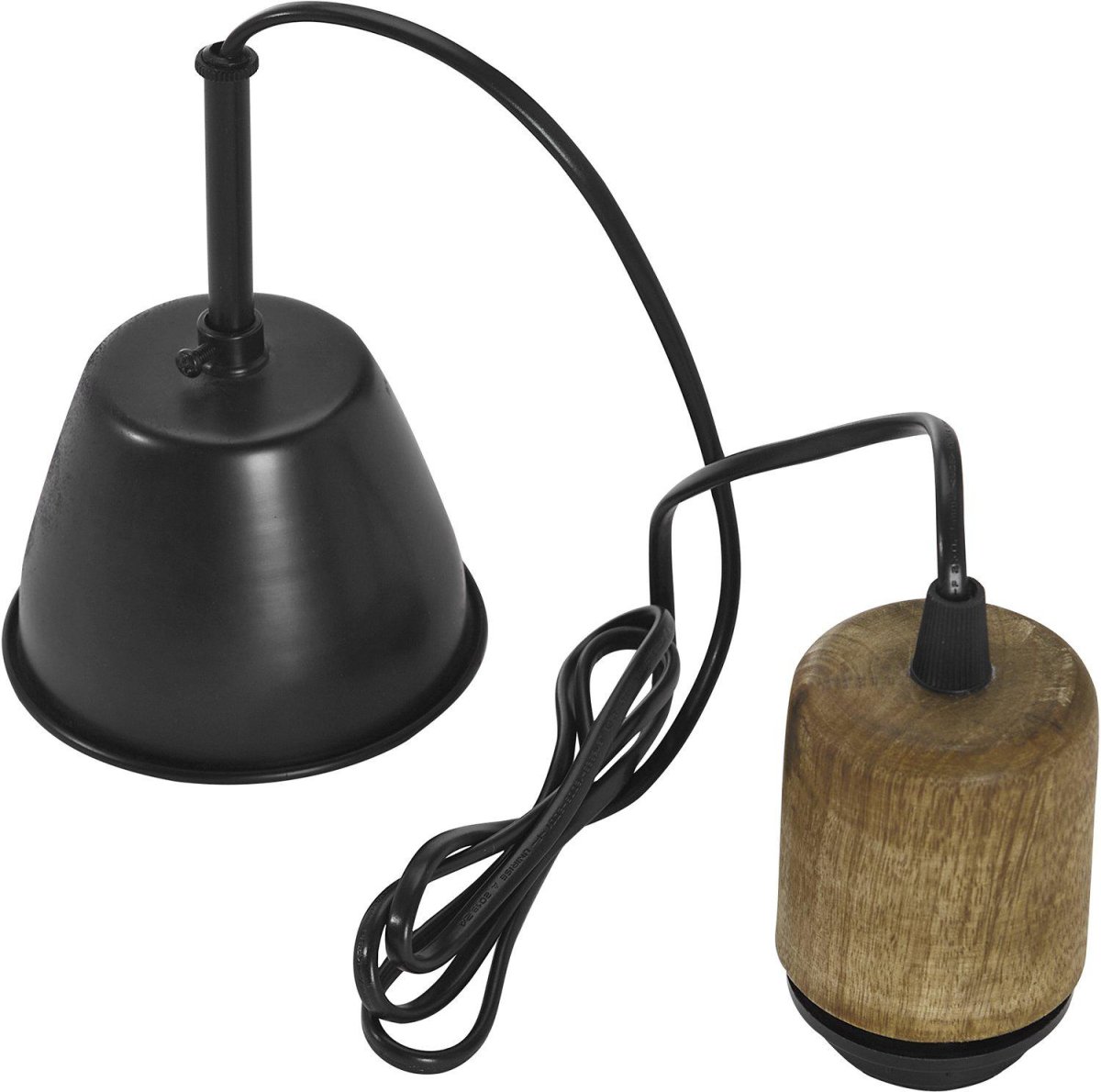 Siv Ø30 Blanc cassé suspension De PR Home - L'abat-jour est dot&eacute; d'une fixation par anneau sup&eacute;rieur et est livr&eacute; avec une suspension au plafond avec un support de lampe en bois de manguier.