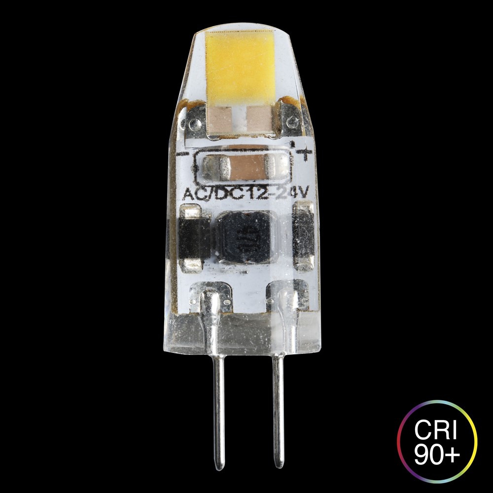 LED G4 1,1W 2500K Dimmable Transparent De Unison - Avec une valeur CRI &eacute;lev&eacute;e (90+), il garantit un excellent rendu des couleurs et est donc parfait pour les environnements o&ugrave; la qualit&eacute; de la couleur et de la lumi&egrave;re est cruciale.