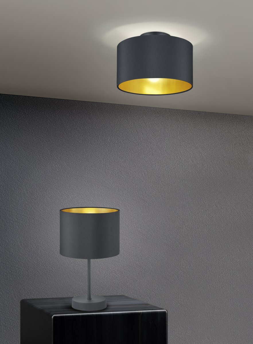 Hostel 33cm Noir lampe de table De Trio Lighting - La lampe de table HOSTEL transmet à la fois confort et élégance grâce à sa palette de couleurs moderne.