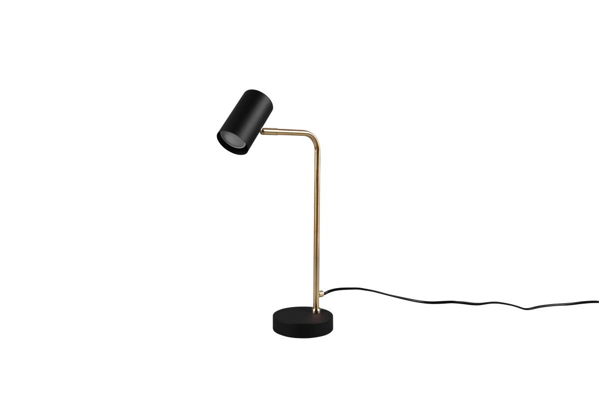 Marley 45cm Laiton mat lampe de bureau De Trio Lighting - La lampe de table minimaliste MARLEY met des accents d'éclairage atmosphériques avec ses lignes claires et son design élégant.