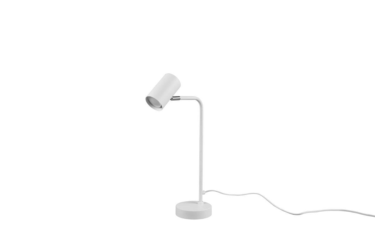 Marley 45cm Blanc lampe de bureau De Trio Lighting - La tête de lampe est réglable et peut être orientée vers le haut et vers le bas, ce qui la rend parfaite comme accroche-regard sur le bureau ou comme éclairage d'accentuation au bureau.