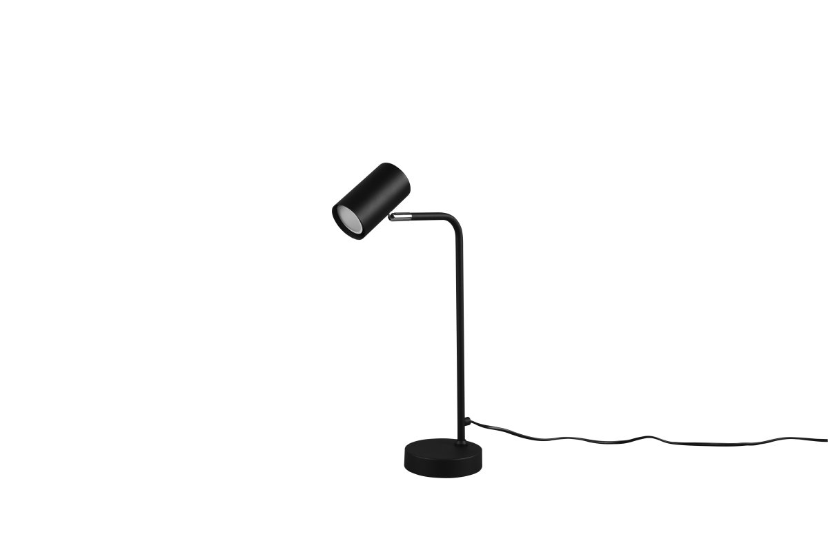 Marley 45cm Noir lampe de bureau De Trio Lighting - La tête de lampe est réglable et peut être orientée vers le haut et vers le bas, ce qui la rend parfaite comme accroche-regard sur le bureau ou comme éclairage d'accentuation au bureau.