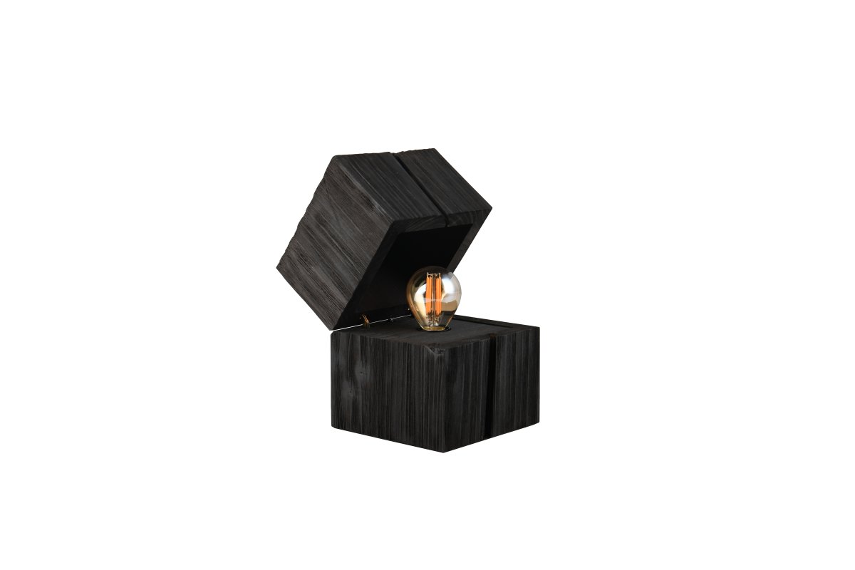 Treasure 16cm Noir lampe de table De Trio Lighting - Un interrupteur de porte allume automatiquement la lampe lorsque le couvercle est ouvert et reste allumé.