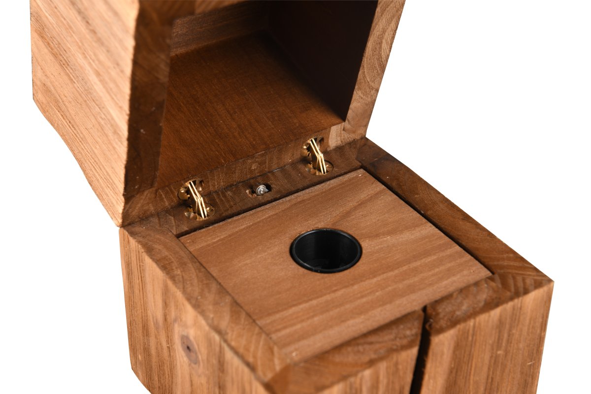 Treasure 16cm Nature lampe de table De Trio Lighting - Un interrupteur de porte allume automatiquement la lampe lorsque le couvercle est ouvert et reste allumé.