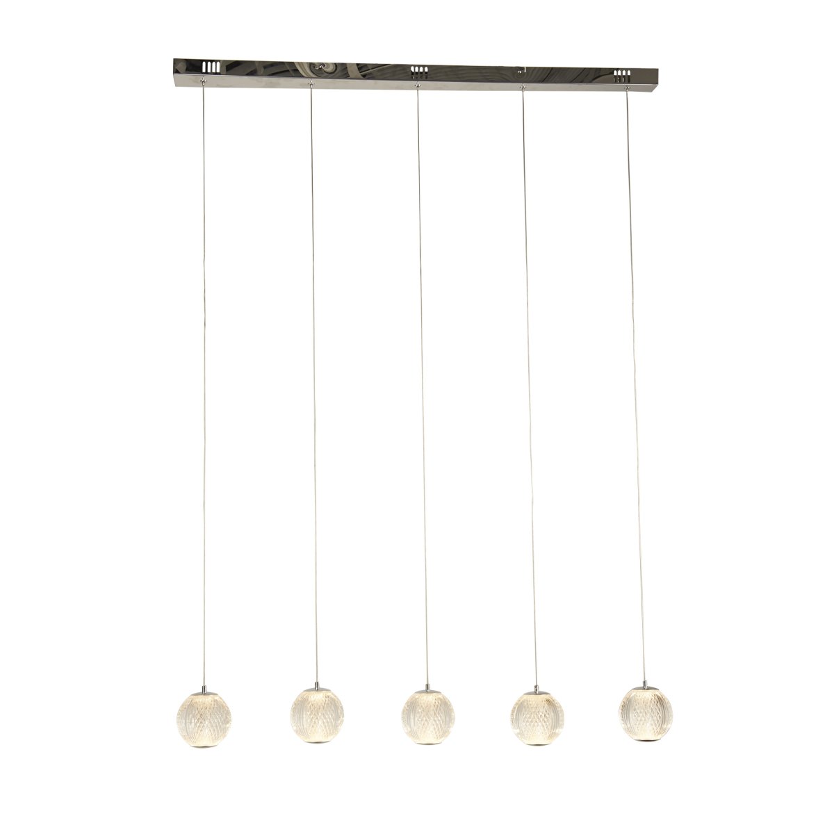 Allure 100cm Chrome suspension De Searchlight - La hauteur est réglable afin de pouvoir l'adapter à la fois à la fonction de la pièce et à la hauteur du plafond.
