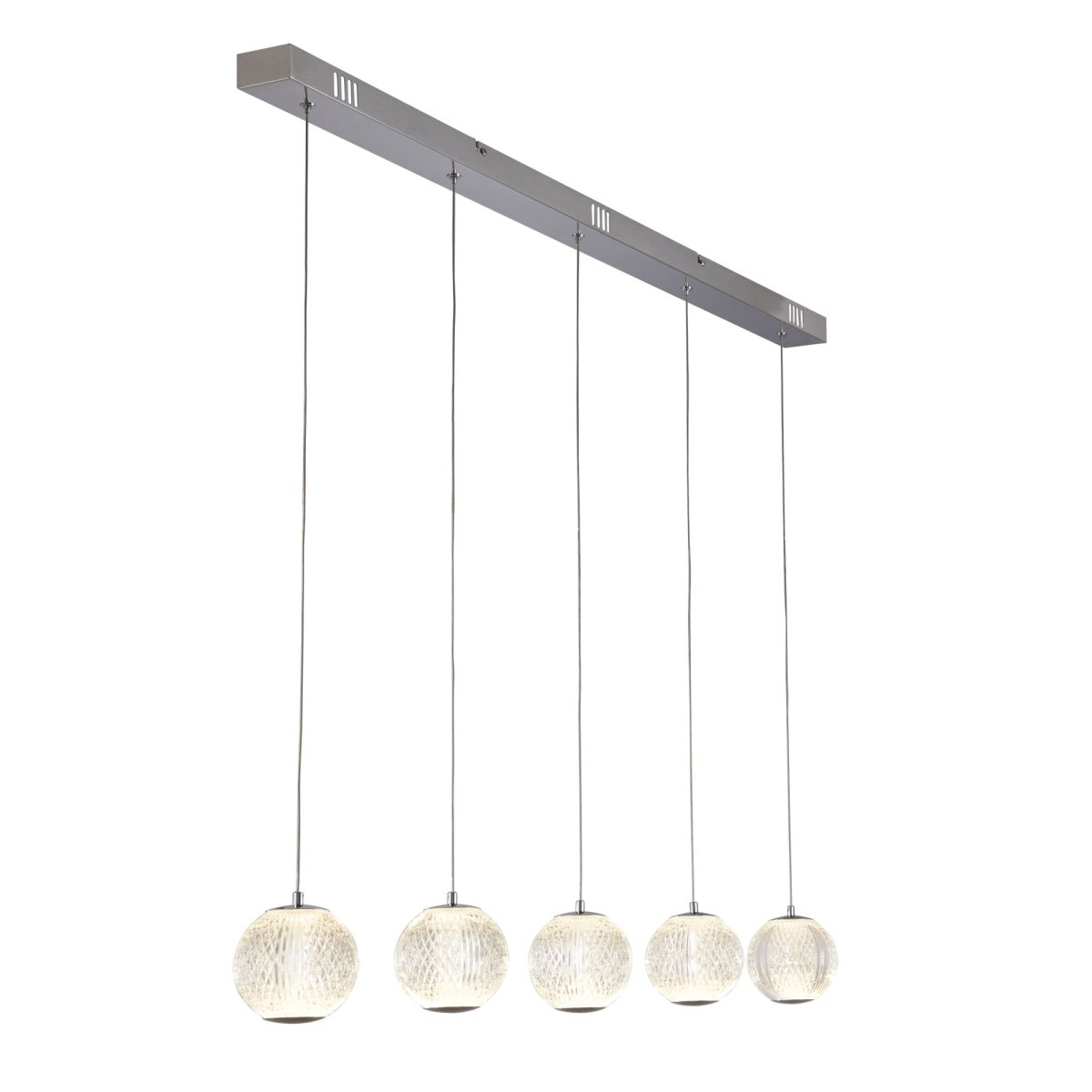 Allure 100cm Chrome suspension De Searchlight - La hauteur est réglable afin de pouvoir l'adapter à la fois à la fonction de la pièce et à la hauteur du plafond.