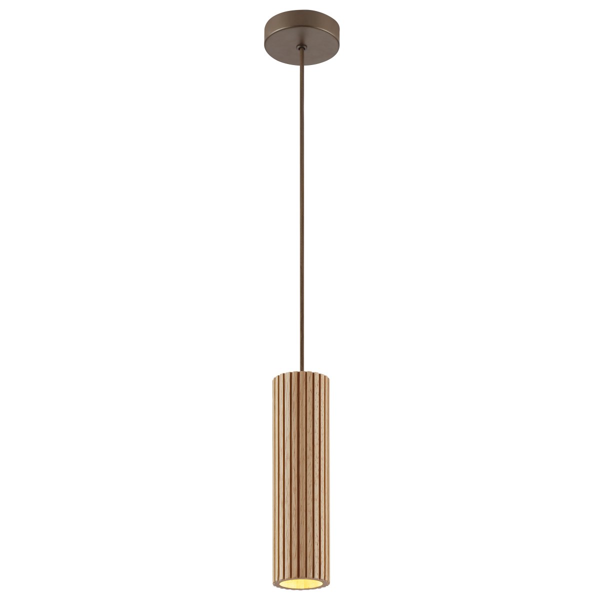 Lakewood Ø10 Bois suspension De Brilliant - La suspension est équipée d'une fixation au plafond en métal brun et d'un câble assorti, pour une harmonie visuelle parfaite.