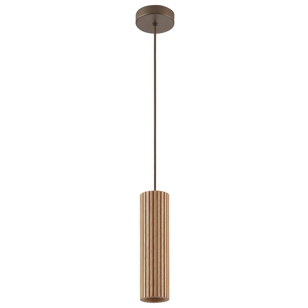 Lakewood Ø10 Bois suspension De Brilliant - La suspension est équipée d'une fixation au plafond en métal brun et d'un câble assorti, pour une harmonie visuelle parfaite.