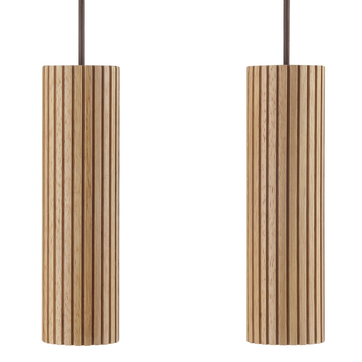 Lakewood 95cm Bois suspension De Brilliant - Les cinq abat-jour sont alignés et leur hauteur est réglable lors de l'installation pour s'adapter à la pièce et à l'emplacement souhaité.