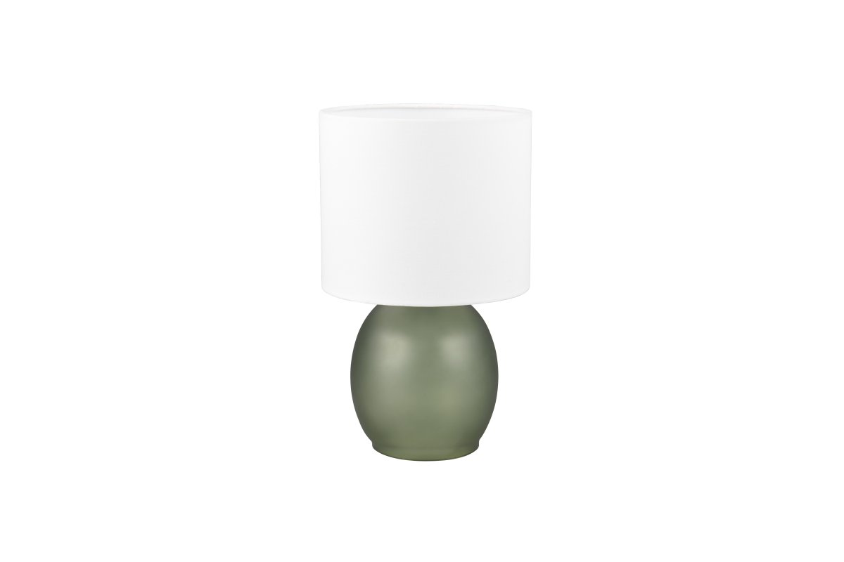Vela 30cm Vert lampe de table De Trio Lighting - La combinaison sophistiquée de couleurs blanc et vert complète le design de la lampe et lui confère une touche intemporelle, ce qui en fait un détail d'ameublement idéal dans votre maison.