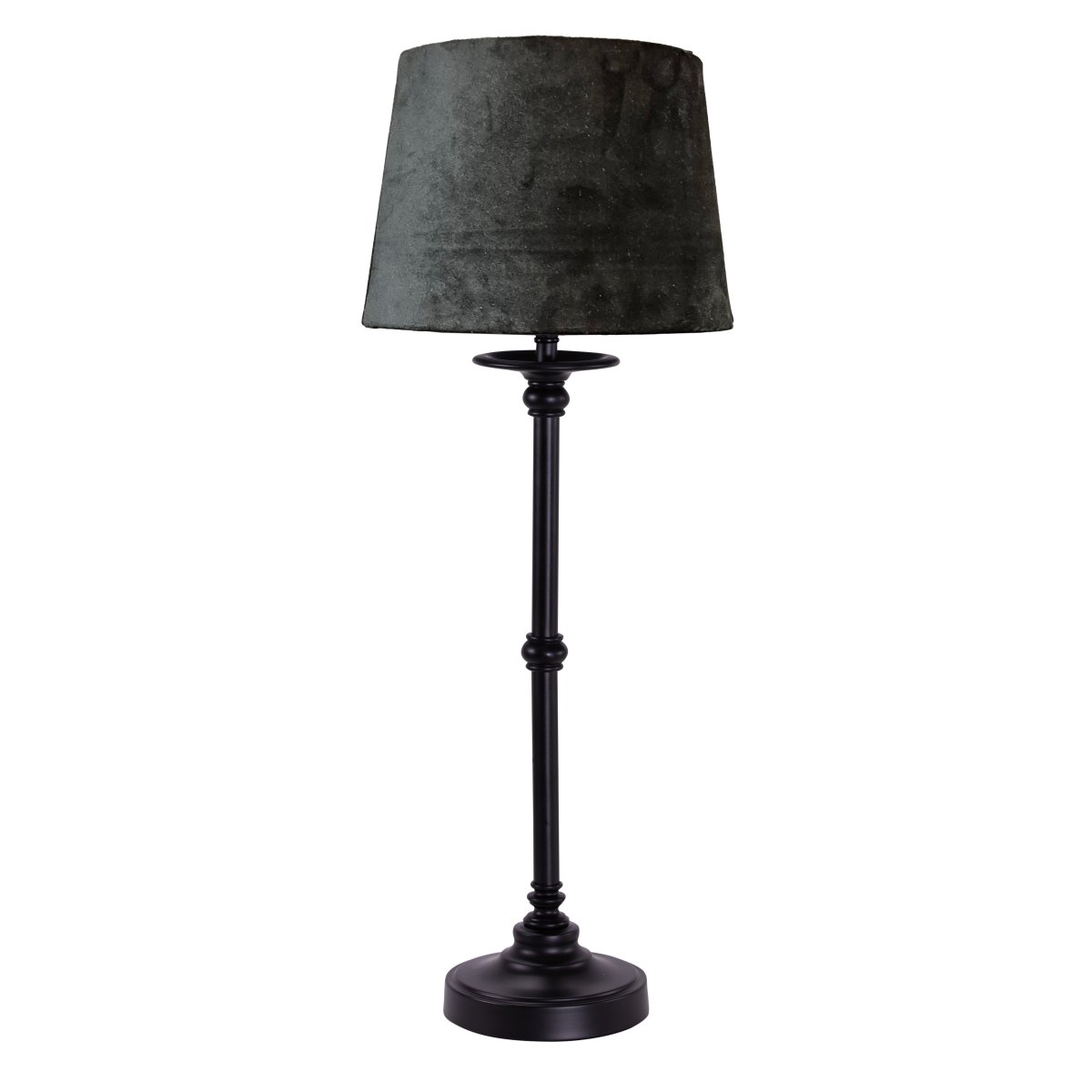 Axel Velours 58cm Noir lampe de table De Pixie Design - Axel est une lampe de table &eacute;l&eacute;gante aux formes classiques.