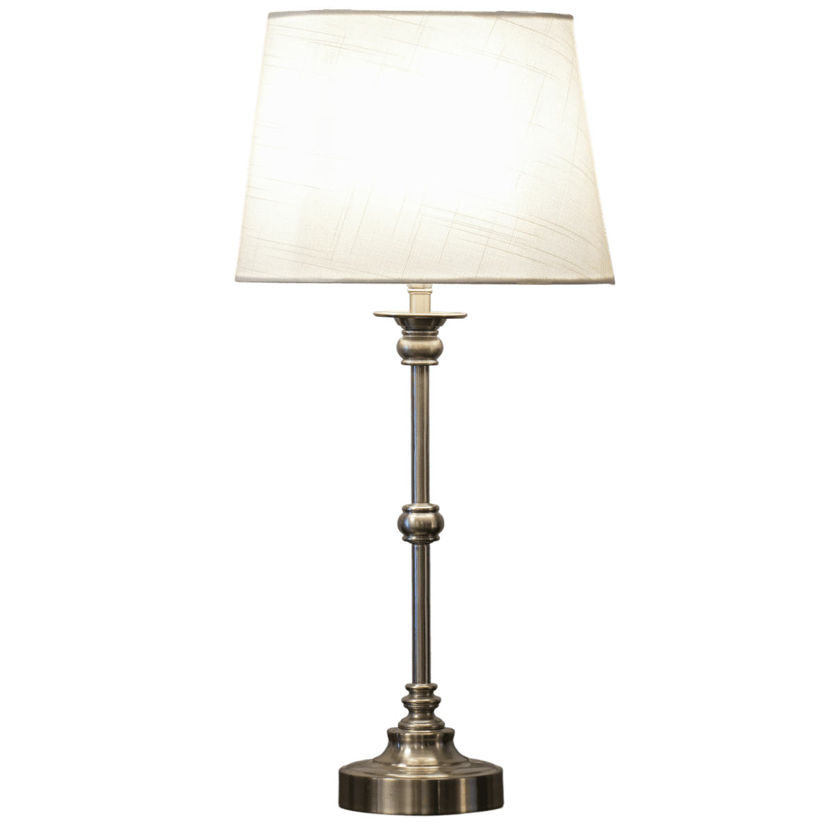 Axel Mini 50cm Argent/blanc cassé lampe de table De Lampan - La lampe est fournie avec un c&acirc;ble de 2 m&egrave;tres, un interrupteur et une prise.