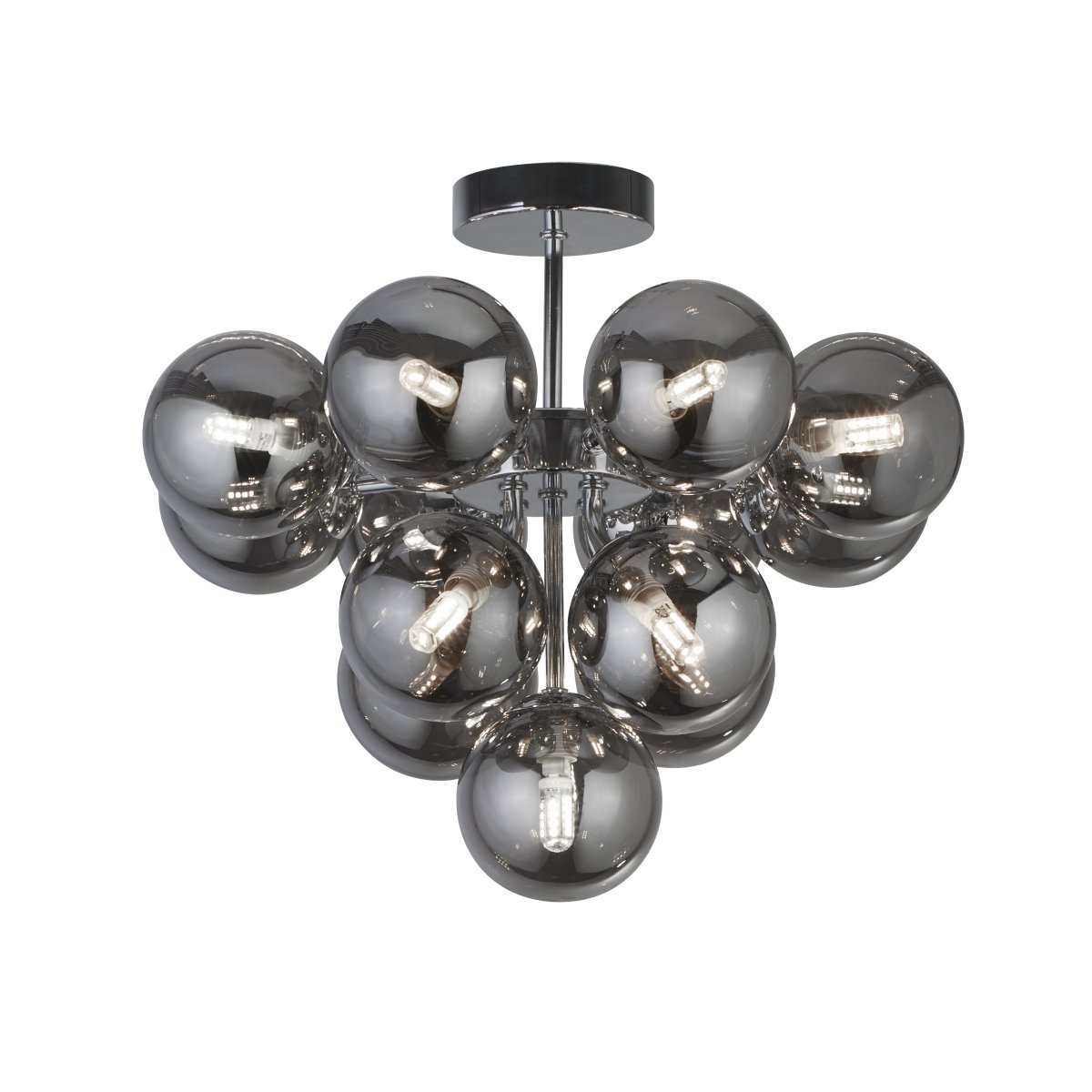 Berry Ø40 Couleur fumée plafonnier De Searchlight - Cette suspension minimaliste est à la fois élégante et moderne et ajoutera de l'élégance à n'importe quelle pièce de votre maison.