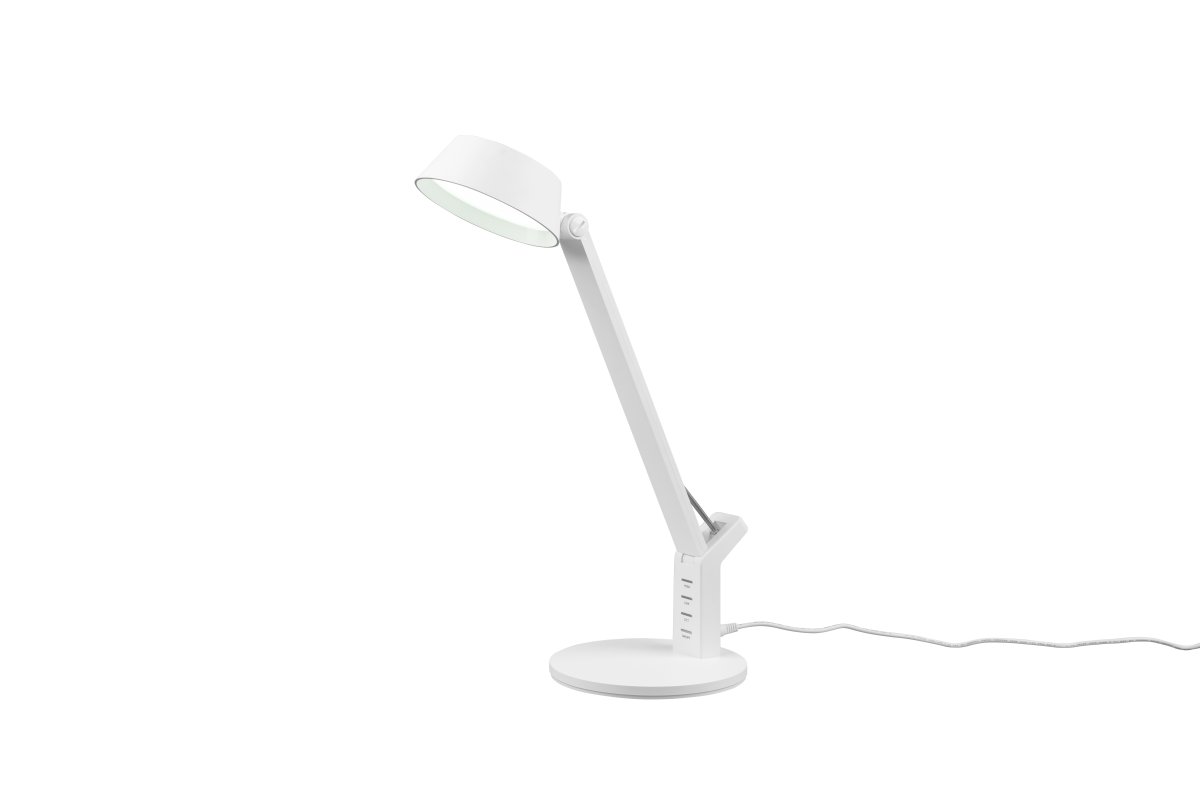 Ava 40cm Blanc lampe de bureau De Trio Lighting - La lampe de table AVA avec variateur à capteur offre un réglage flexible de la luminosité et de la couleur de la lumière du blanc chaud au blanc froid.
