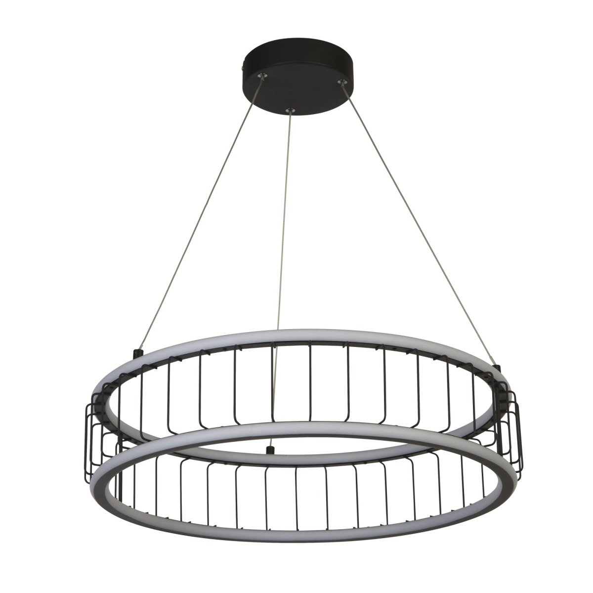 Circolo Ø57 Sable noir suspension De Searchlight - Cette fonction unique fournit un éclairage équilibré et uniformément réparti, parfait pour le salon, le couloir, la cuisine ou au-dessus de la table à manger.
