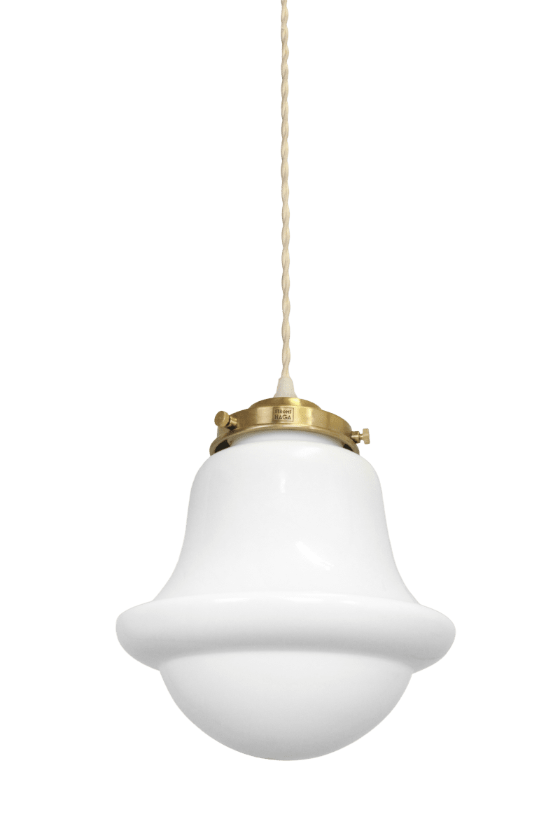 Sture Ø20 Blanc suspension De Strömshaga - Remarque&nbsp;: Fabriqu&eacute;es artisanalement &agrave; partir de verre recycl&eacute; souffl&eacute; &agrave; la bouche, ces lampes peuvent pr&eacute;senter des variations de couleur et de l&eacute;gers reflets.