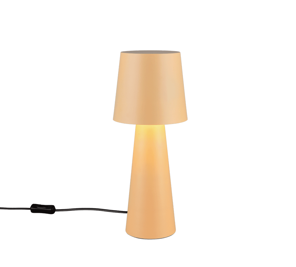 Nubian 40cm Brun jaunâtre lampe de table De Trio Lighting - Grâce à son design simple, la lampe s'intègre dans une variété de styles de décoration intérieure et se concentre sur l'essentiel : une lumière agréable dirigée vers le bas et une atmosphère élégante.