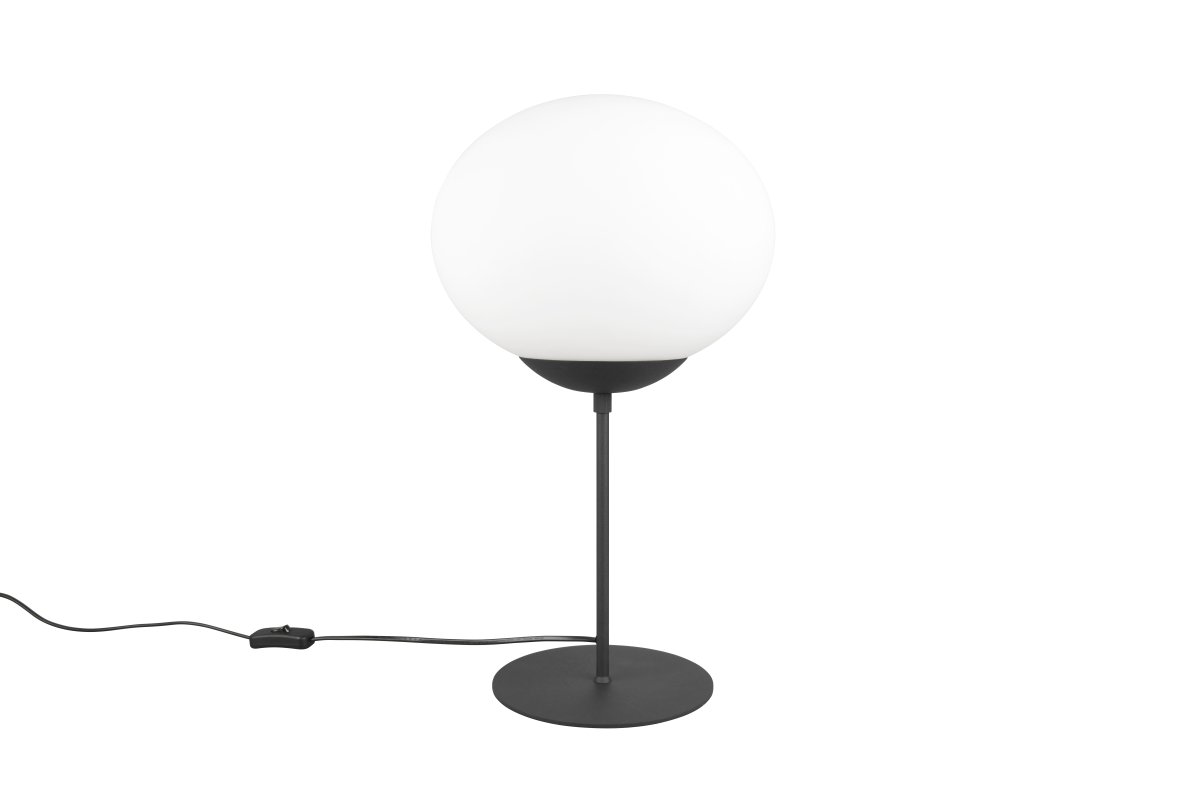 Fomento 52cm Noir lampe de table De Trio Lighting - La combinaison du verre noir mat et du verre blanc crée une sensation de luxe et d'élégance.