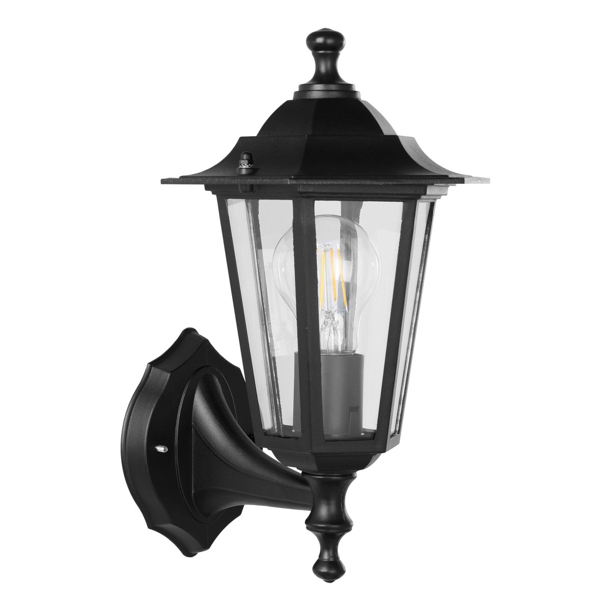 Laterna Noir lampe d’extérieur De Eglo - Son verre transparent laisse entrevoir la source lumineuse, cr&eacute;ant une lumi&egrave;re douce et chaleureuse.