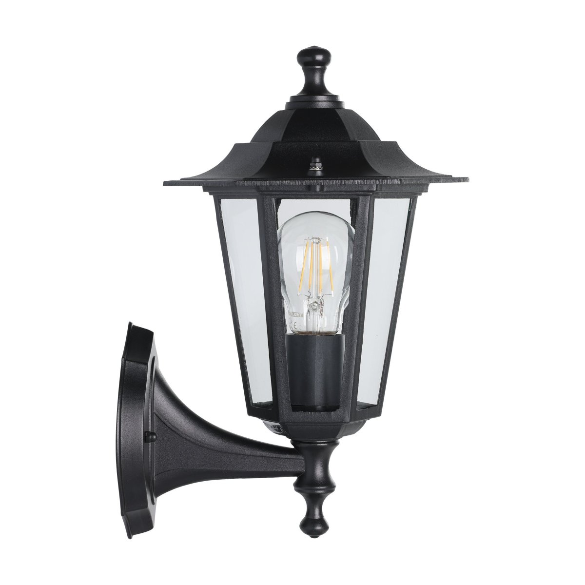 Laterna Noir lampe d’extérieur De Eglo - Son verre transparent laisse entrevoir la source lumineuse, cr&eacute;ant une lumi&egrave;re douce et chaleureuse.