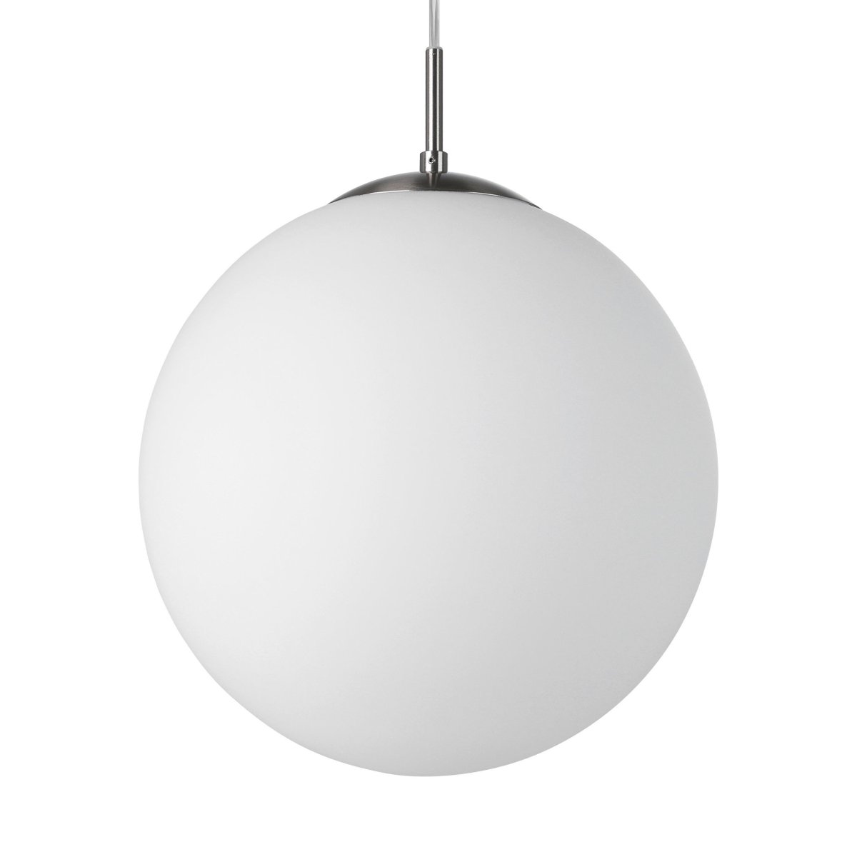 Rondo Ø30 nickel mat suspension De Eglo - Id&eacute;ale au-dessus d'une table &agrave; manger, dans un couloir ou comme &eacute;clairage d'ambiance dans le salon, elle allie fonctionnalit&eacute; et esth&eacute;tique.