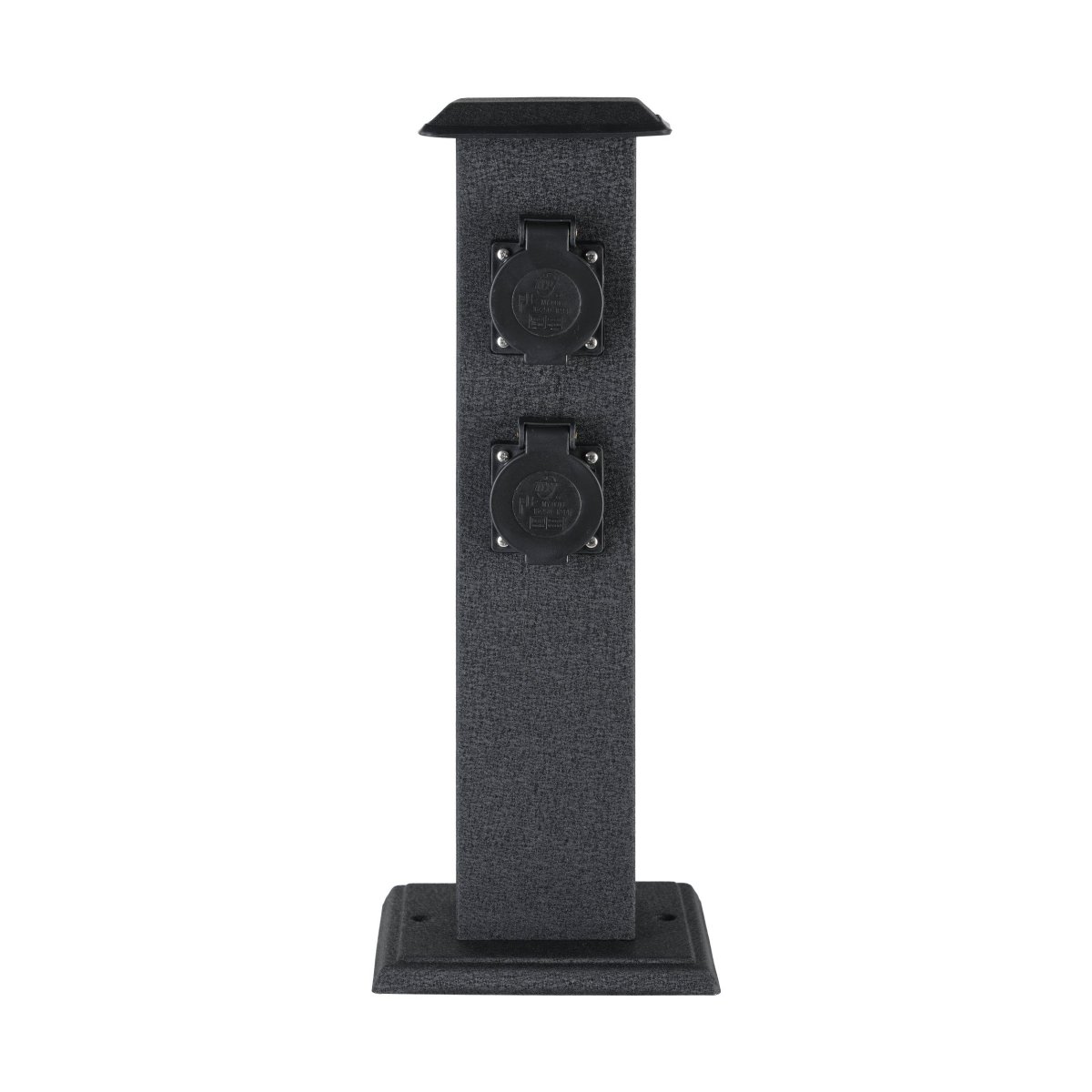 Park 40cm Noir bornes De Eglo - &Eacute;quip&eacute;e de quatre prises 230 V, elle permet de brancher facilement des appareils tels que des luminaires de jardin, des outils ou autres &eacute;quipements.