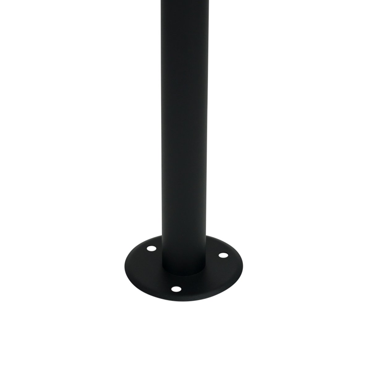 DL25 Noir bornes De Dyberg Larsen - La lampe est en acier inoxydable noir, mesure 90 cm de haut et possède un abat-jour d'un diamètre de 25 cm.