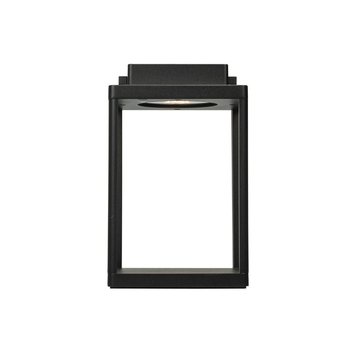 Lucca 24cm Noir portable De Dyberg Larsen - La lanterne Lucca en métal robuste avec poignée de transport et LED intégrée en haut est parfaite comme décoration pour la terrasse, le balcon ou devant la porte d'entrée.