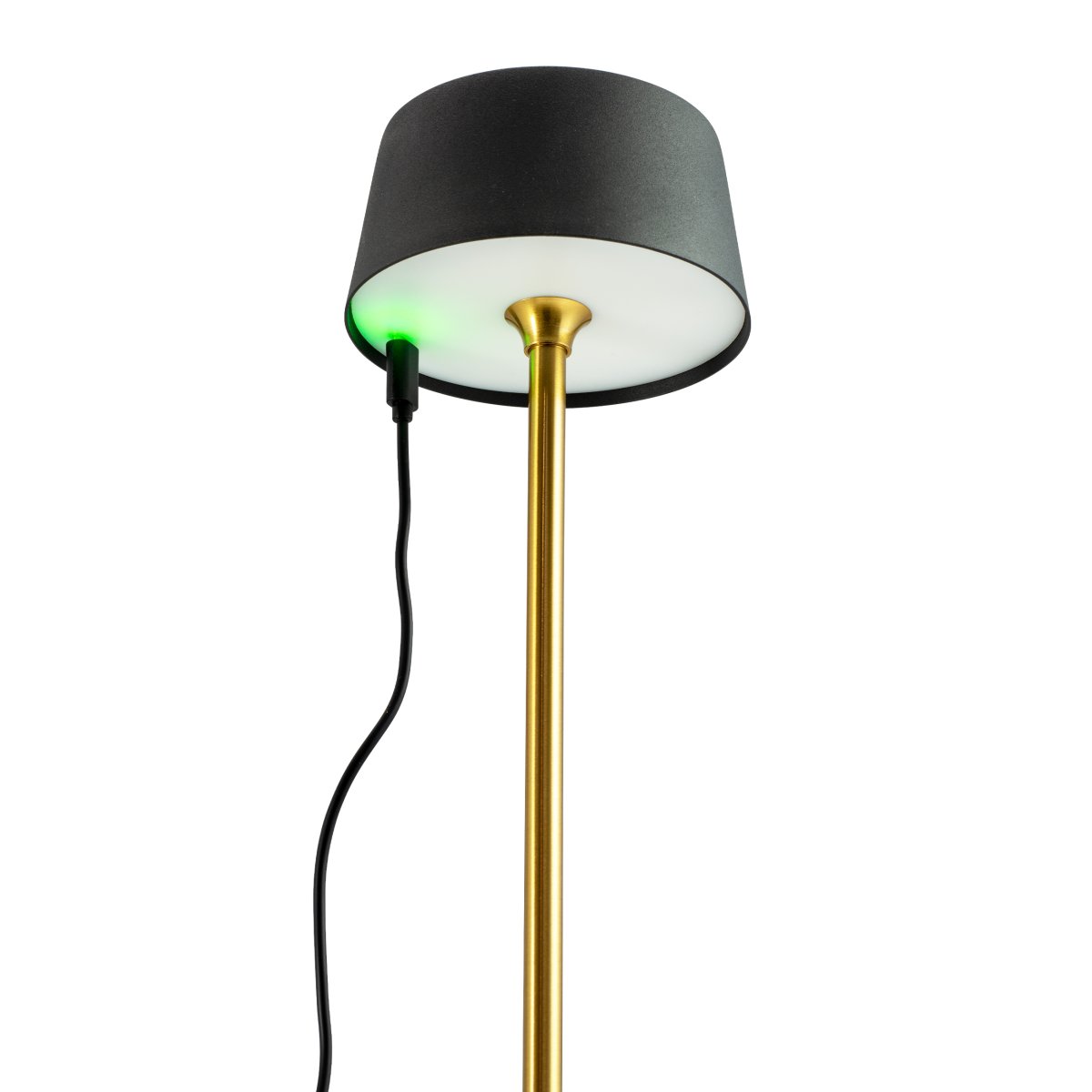 Yoyo LED 33cm Laiton portable De Dyberg Larsen - La fonction tactile douce sur le dessus contr&ocirc;le trois niveaux d'&eacute;clairage et le rend parfait pour les endroits avec un espace limit&eacute; - par exemple sur un rebord de fen&ecirc;tre &eacute;troit, sur une table plus petite ou en groupe sur la table &agrave; manger pour une d&eacute;coration de table &eacute;l&eacute;gante.