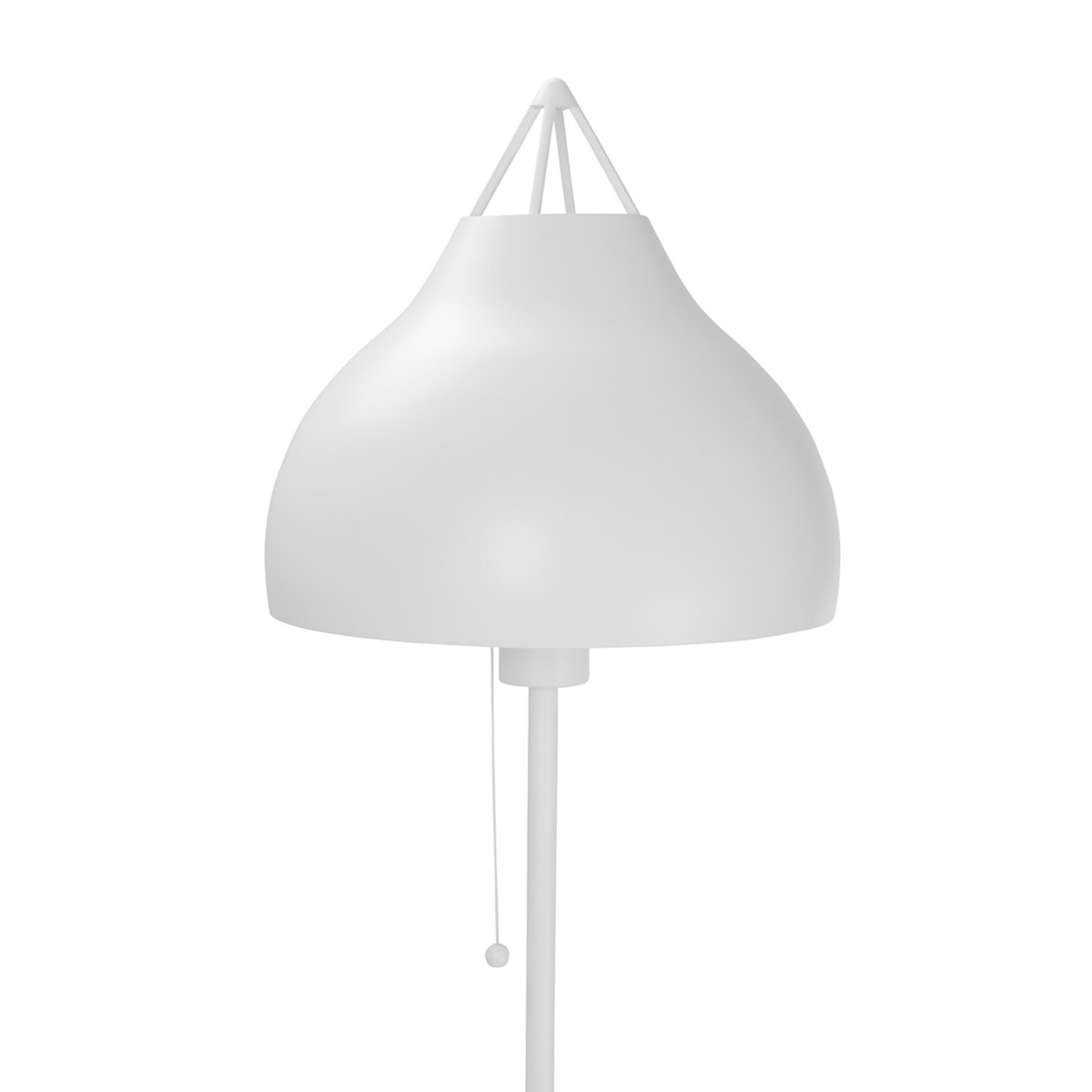 Pyra Blanc lampadaire De Dyberg Larsen - Le lampadaire Pyra en beau blanc mat a un design nordique classique avec une forme large et élégante qui diffuse une lumière douce et atmosphérique.