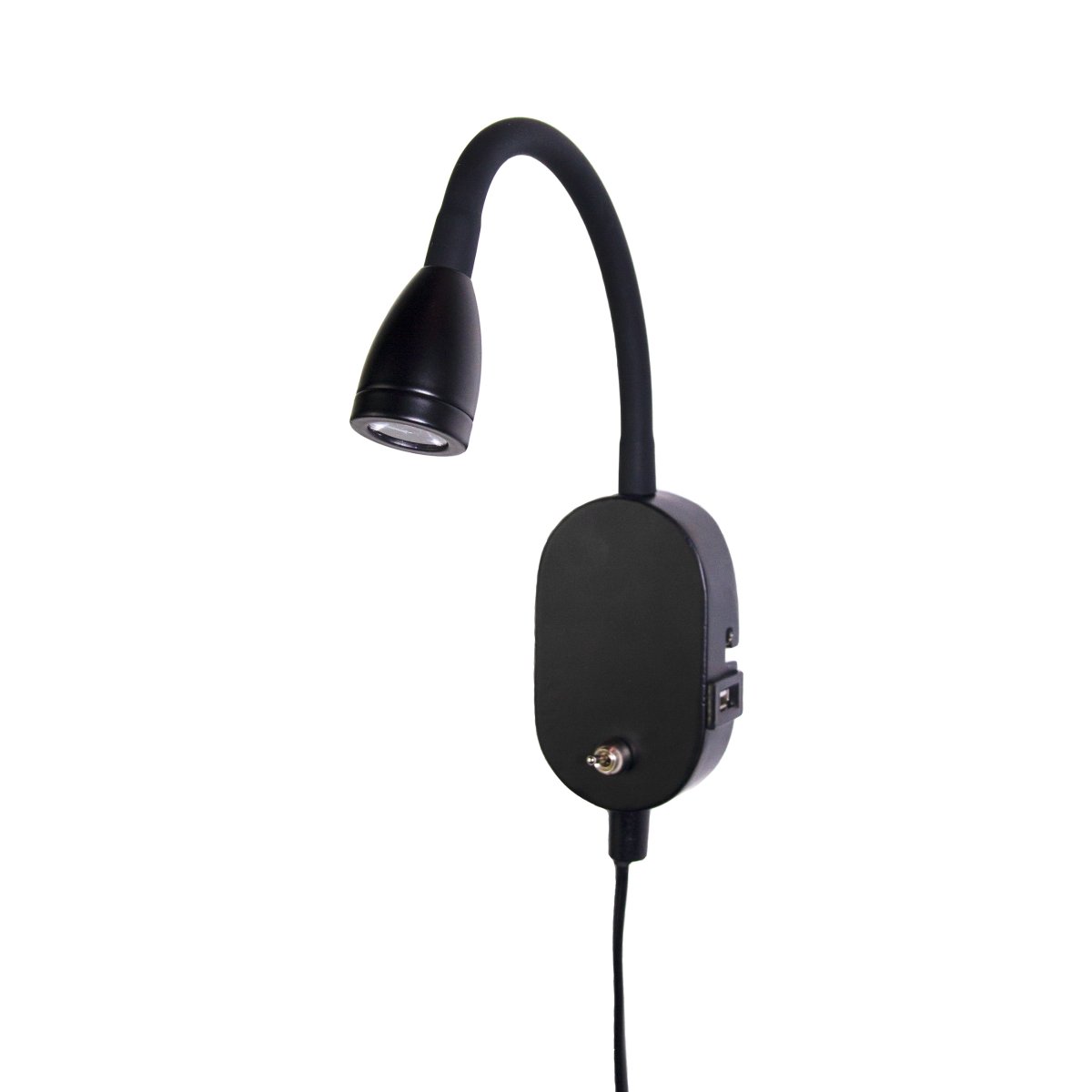 Mols Noir lampe de lecture De Dyberg Larsen - De plus, Mols dispose d'un port USB discret (2A) qui vous permet de recharger votre t&eacute;l&eacute;phone portable au chevet du lit sans les tracas de c&acirc;bles suppl&eacute;mentaires.