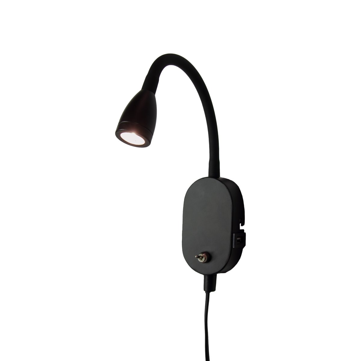 Mols Noir lampe de lecture De Dyberg Larsen - De plus, Mols dispose d'un port USB discret (2A) qui vous permet de recharger votre t&eacute;l&eacute;phone portable au chevet du lit sans les tracas de c&acirc;bles suppl&eacute;mentaires.