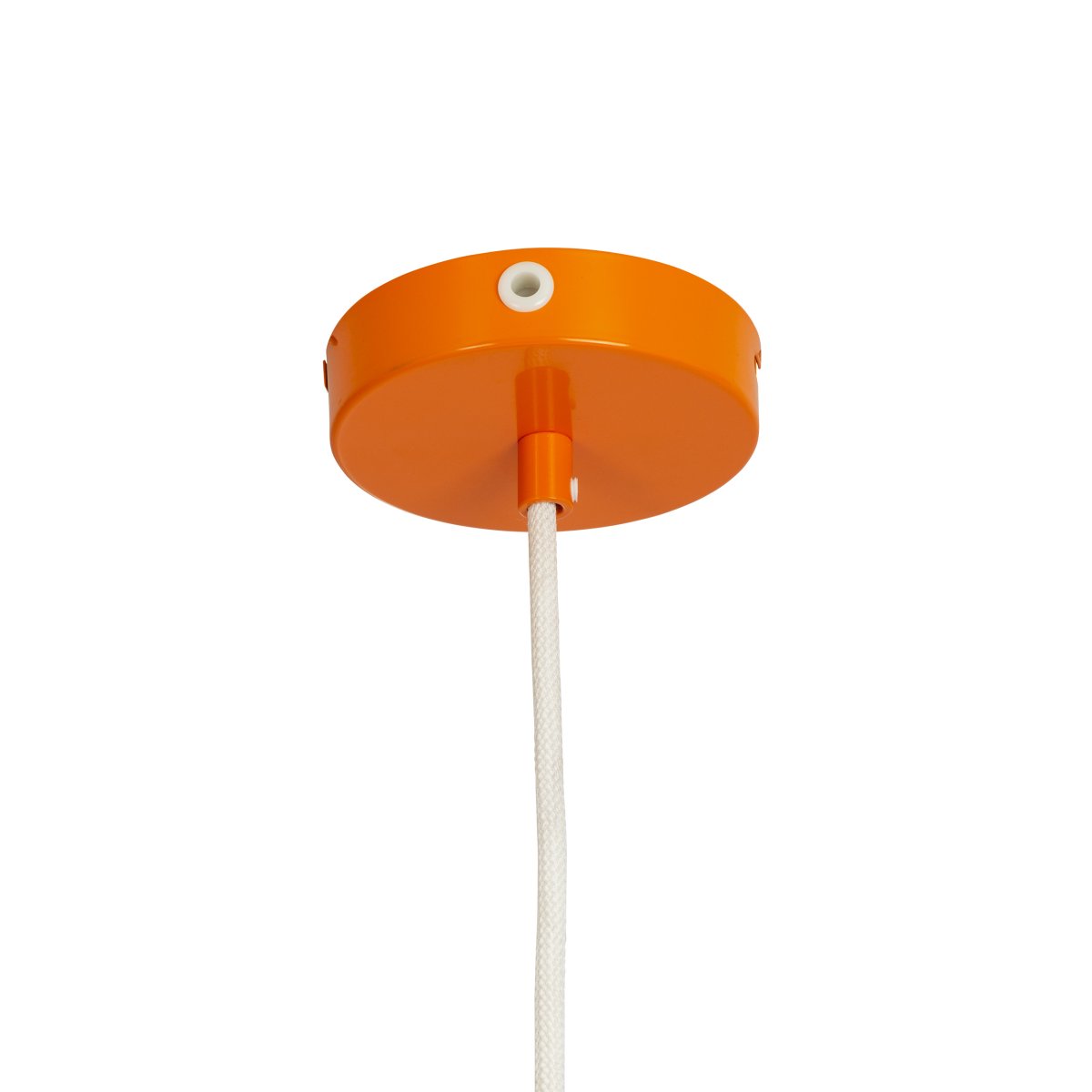 Haipot Ø23 Orange suspension De Dyberg Larsen - La suspension Haipot D23 en orange peut &ecirc;tre utilis&eacute;e comme une seule lumi&egrave;re ou accroch&eacute;e en groupe, par exemple au-dessus de la table de la cuisine, de la table &agrave; manger ou partout o&ugrave; vous souhaitez un point lumineux design.