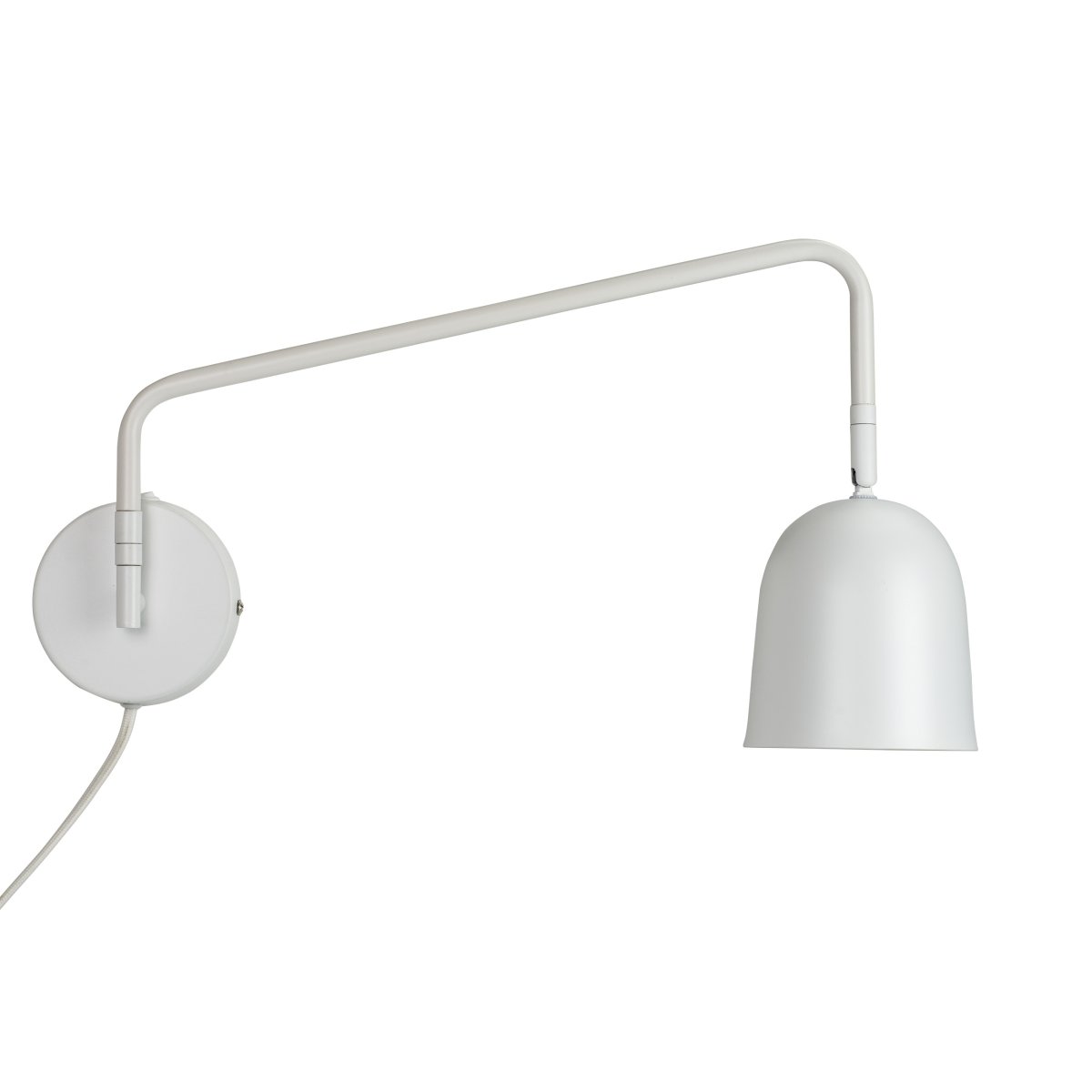 Manchester 45cm Blanc applique murale De Dyberg Larsen - Le disjoncteur est situ&eacute; sur le support mural et le c&acirc;ble peut &ecirc;tre d&eacute;connect&eacute; si la lampe doit &ecirc;tre connect&eacute;e directement &agrave; une douille de lampe.
