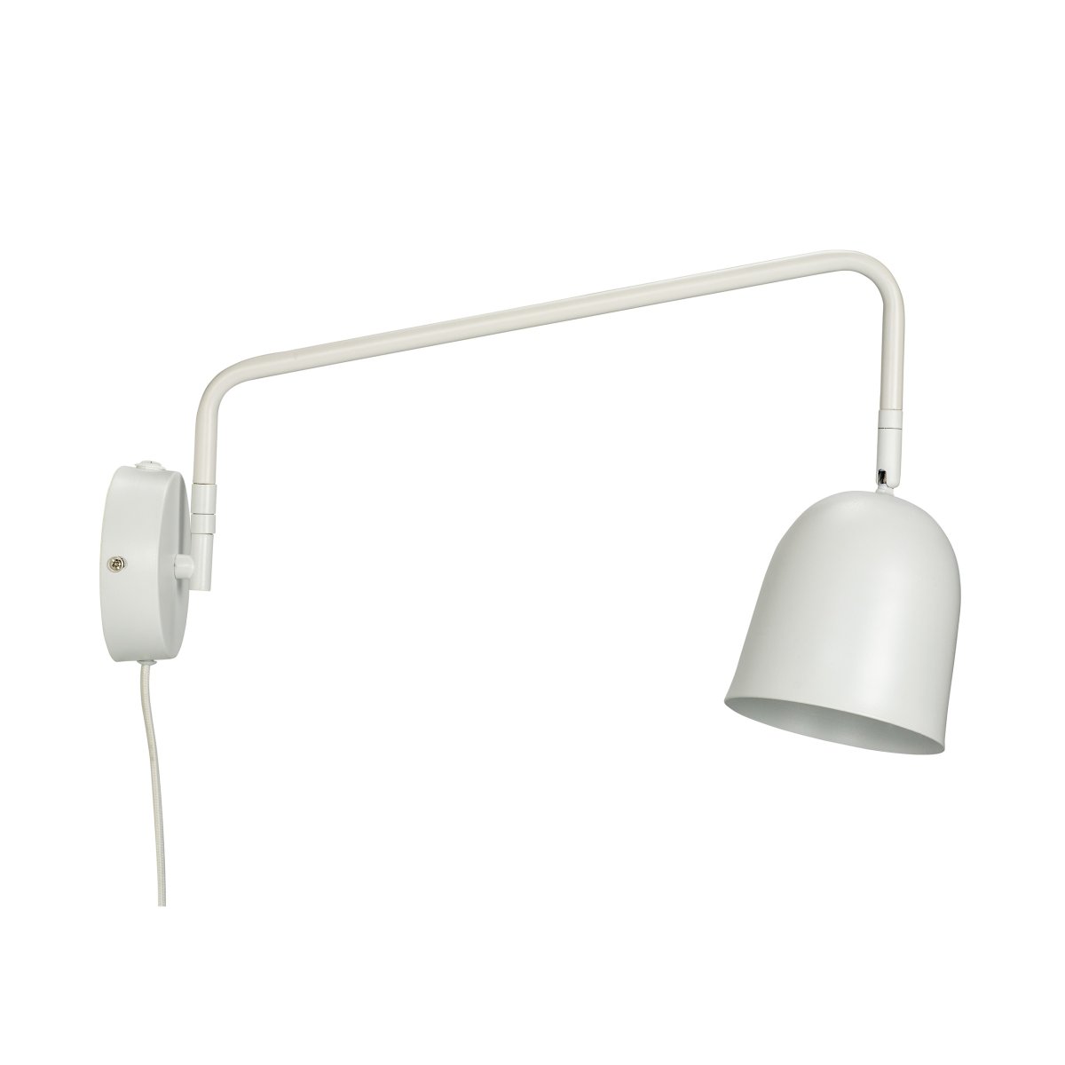 Manchester 45cm Blanc applique murale De Dyberg Larsen - Le disjoncteur est situ&eacute; sur le support mural et le c&acirc;ble peut &ecirc;tre d&eacute;connect&eacute; si la lampe doit &ecirc;tre connect&eacute;e directement &agrave; une douille de lampe.